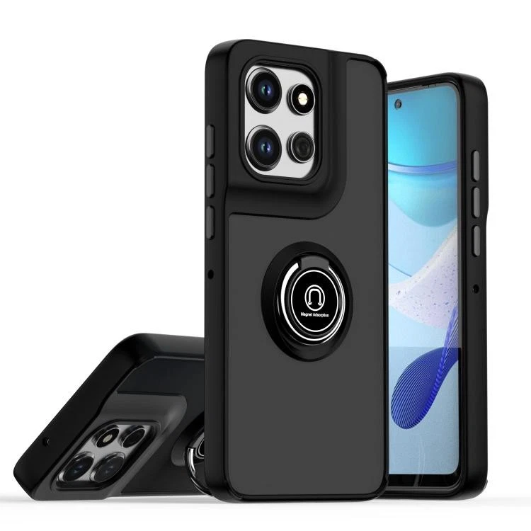 Custodia Motorola Moto G 5G 2025 Con Anello Metallico Magnetico E Supporto - TJS Antiurto
