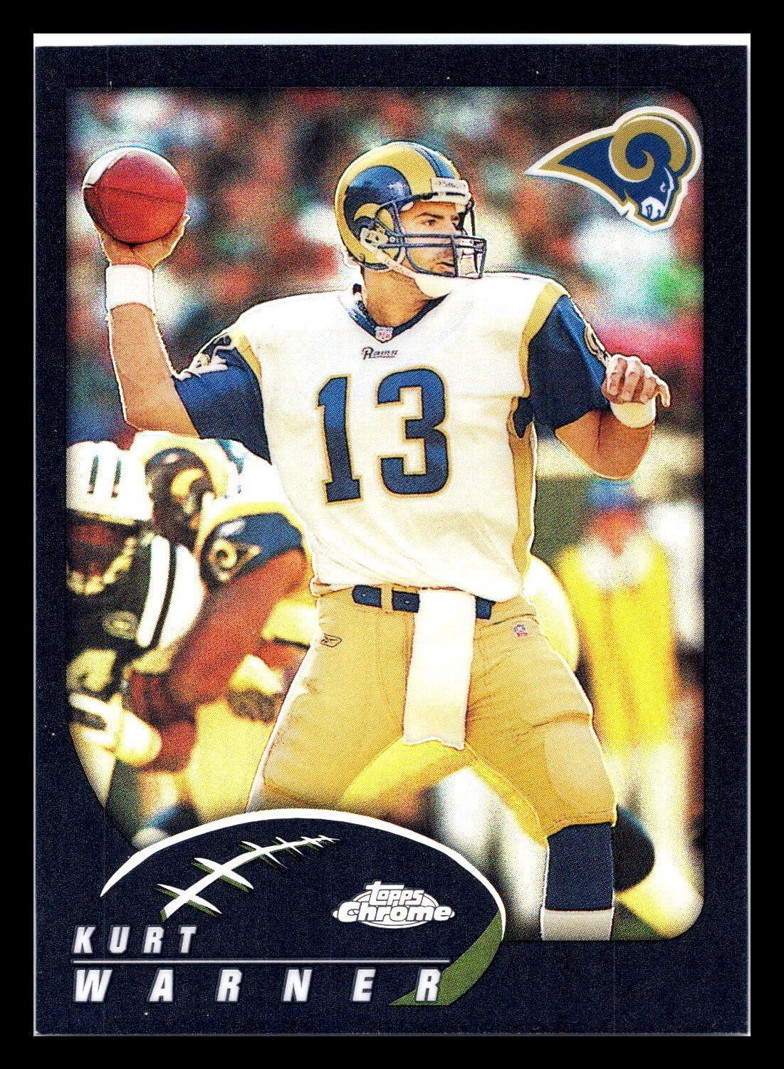 2002 Topps Chrome #50 Kurt Warner Black Refractor /599 St Louis Rams