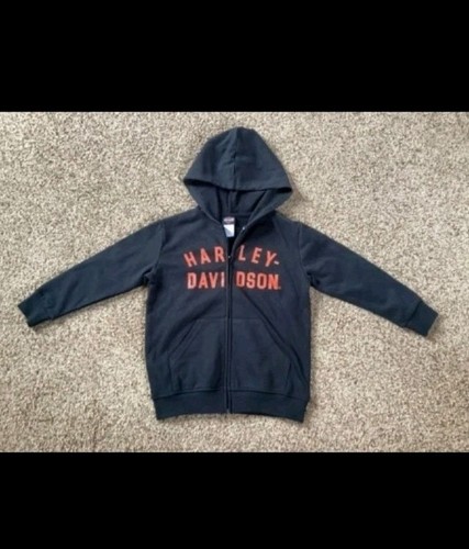 Harley Davidson Motorcycle kids French terry zip up hooded sweatshirt size 6/7