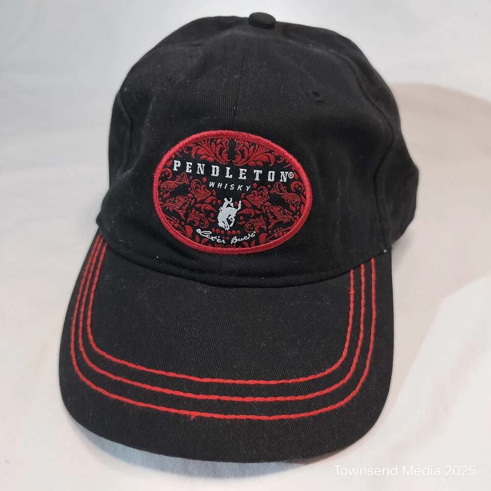 Pendleton Whisky Negro Rojo "Let 'Er Buck" Gorra Ajustable Bordada Sombrero Foto 4 de 4