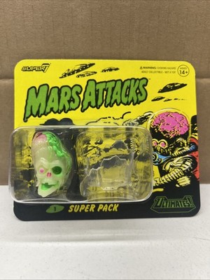 Super 7  Mars Attacks Ultimates super pack with glow in the dark damaged head