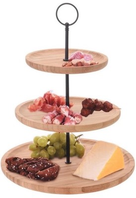 Excellent Houseware Etagere Bambusholz - 3-lagig - D28 x H40 cm