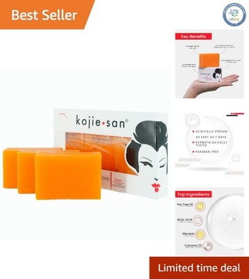 Refreshing Kojic Acid Soap with Coconut & Tea Tree Oil - 3 Bars for Daily Use