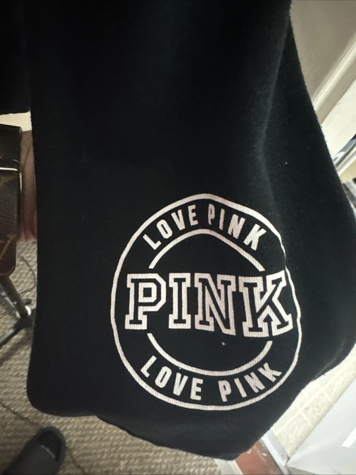 UNDERCOVER Victoria Secret ROSA Perfetta Quarter Zip Felpa con Cappuccio Donna Taglia Large L Nera