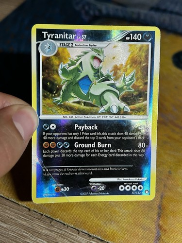 Tyranitar 17/123 Reverse Holo Rare DP Mysterious Treasures Pokemon Karte HP - Bild 3 von 5
