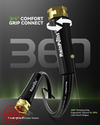 RAINPOINT 15ft Garden Hose 5/8'' Heavy Duty Hybrid No Kink