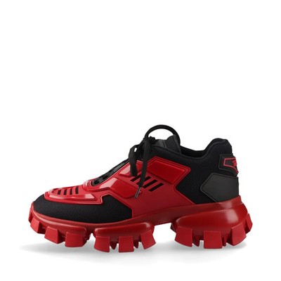 Prada cloud bust thunder Mesh x leather Sneakers EU37 1/2 Ladies' Black x red Bo