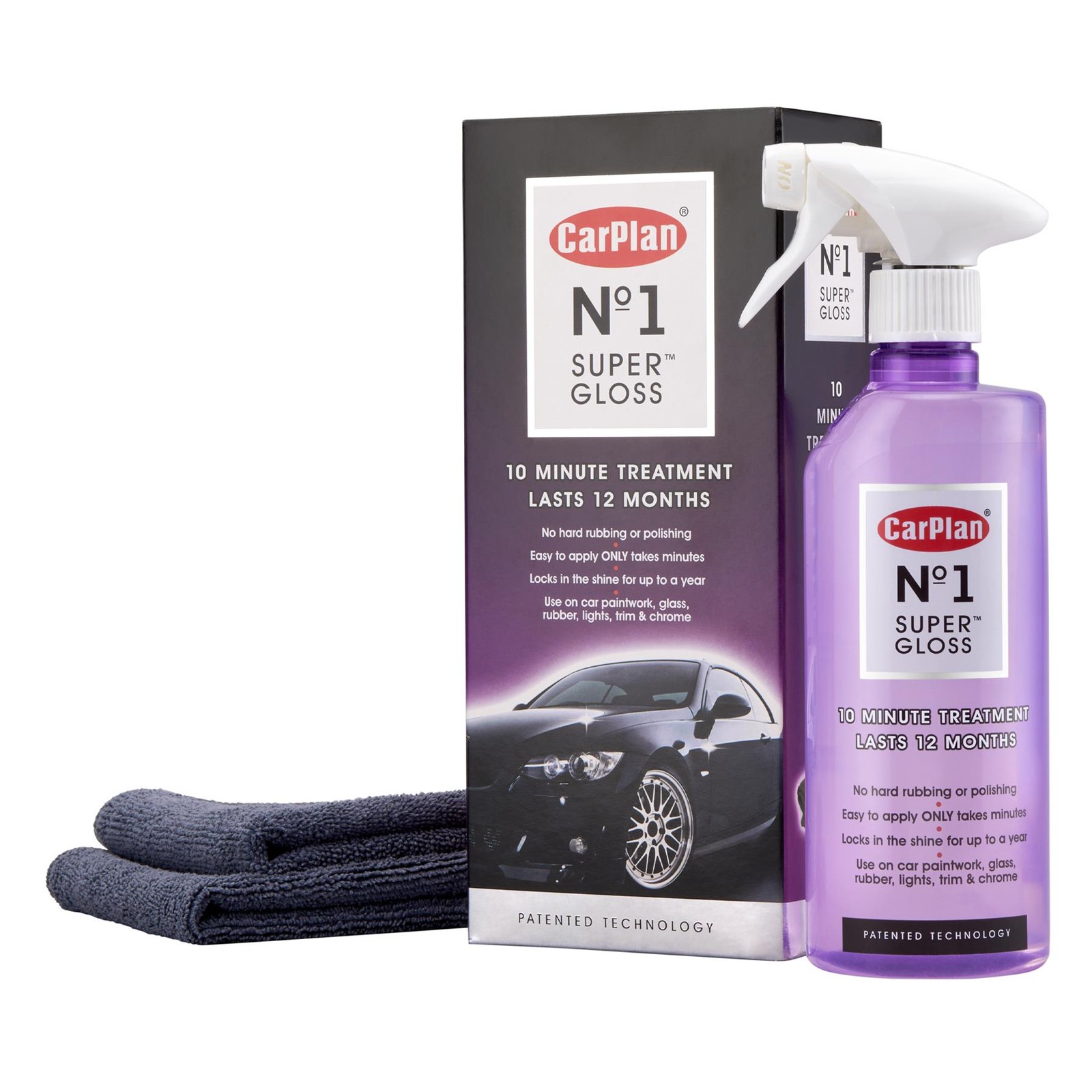 Car Paint No Wax Polish Gloss Valeting Spray Sealant with Microfibre Cloth