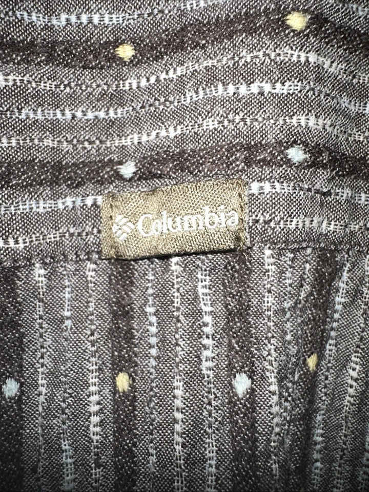 Mujer Columbia Gris Rayas Granola Niña Manga Larga Informal Abotonada Talla: 3X Foto 3 de 4