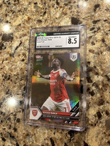 2025/26 Topps Now UCC Gold Bukayo Saka Goal To Semifinal Arsenal /50 CGC 8.5
