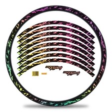 MTB Bike Fahrrad Felgen Aufkleber Set Hologramm Silber Glanz 27-29 Zoll RX026