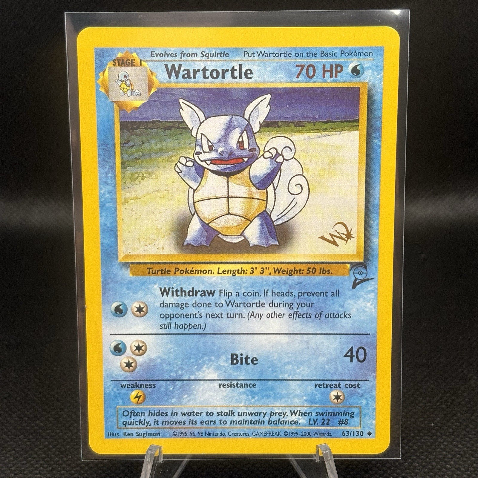 Wartortle 63/130 W Stamp Base Set 2 WOTC Promo Pokemon TCG Card