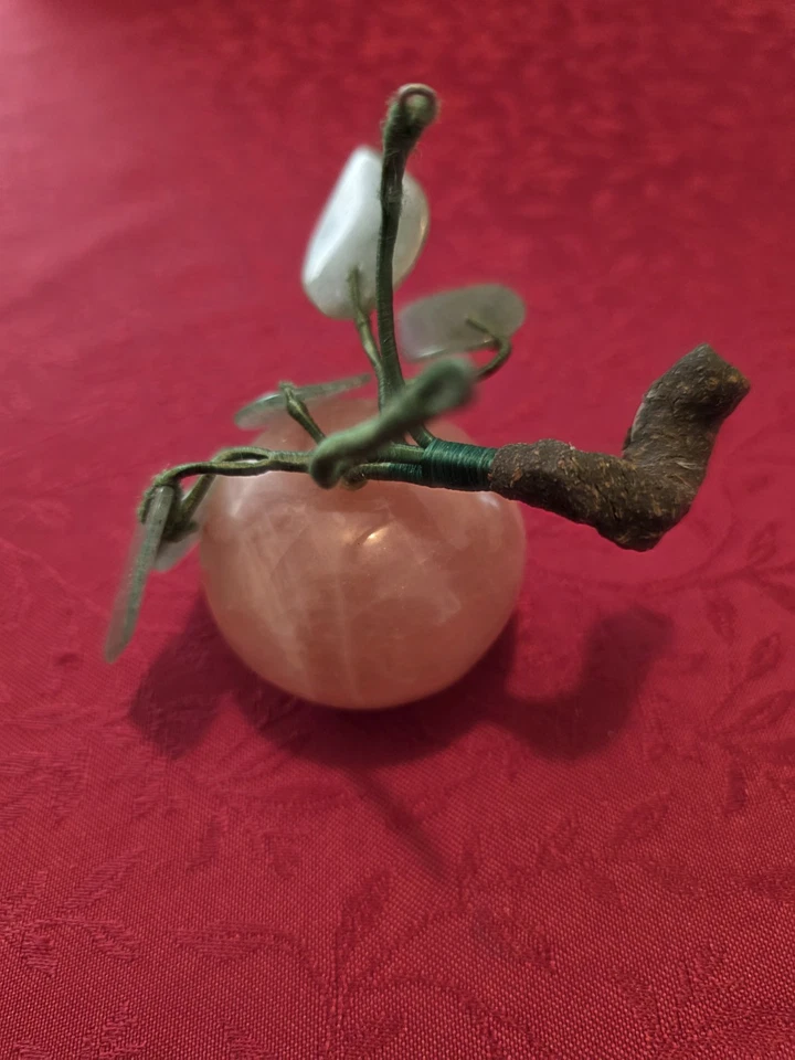 Hojas de pesaje de rama de ciruela o manzana china de piedra dura vintage Foto 3 de 4