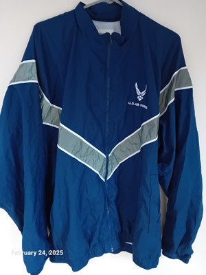 US AIR FORCE GR 42/44'' ISH BOMBER/TRAININGSANZUG JACKE BLAU 10£