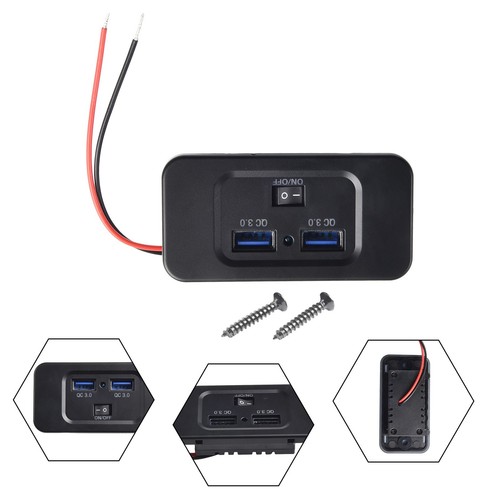 Performance fiable 12V24V QC 3 0 double chargeur de voiture USB support panneau - Photo 6 sur 21