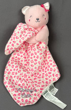 Carter s Child of Mine Mommy's Cutie Lovey Pink Cat Baby Blanket w/ Satin Back