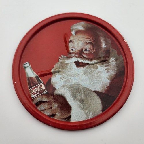 Rare Coca-Cola Santa Claus Tin Coasters Set of 4 – Haddon Sundblom Design - Picture 3 of 4