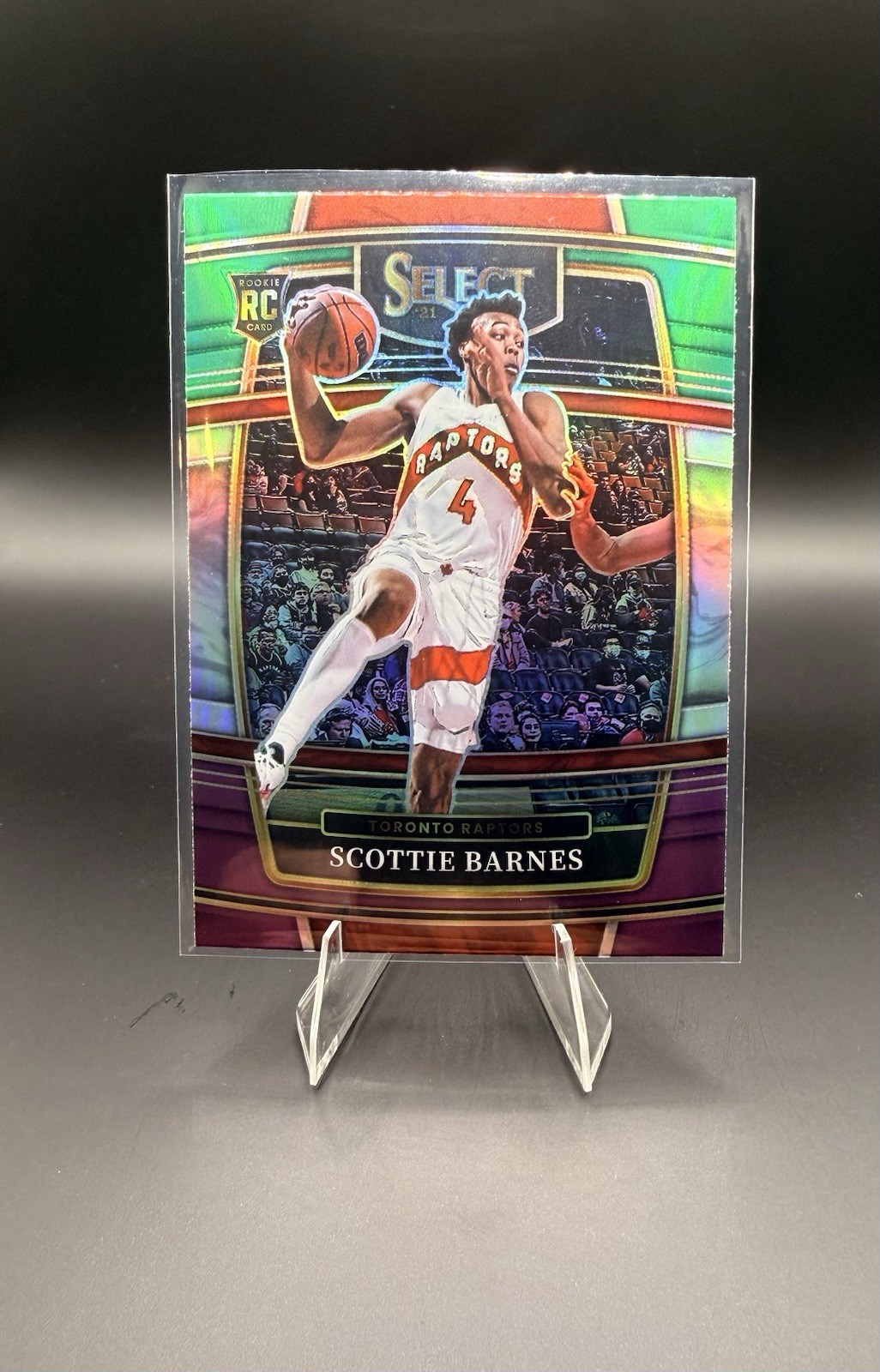 2021-22 Select Scottie Barnes RC Green White Purple Prizm Concourse #74 Raptors