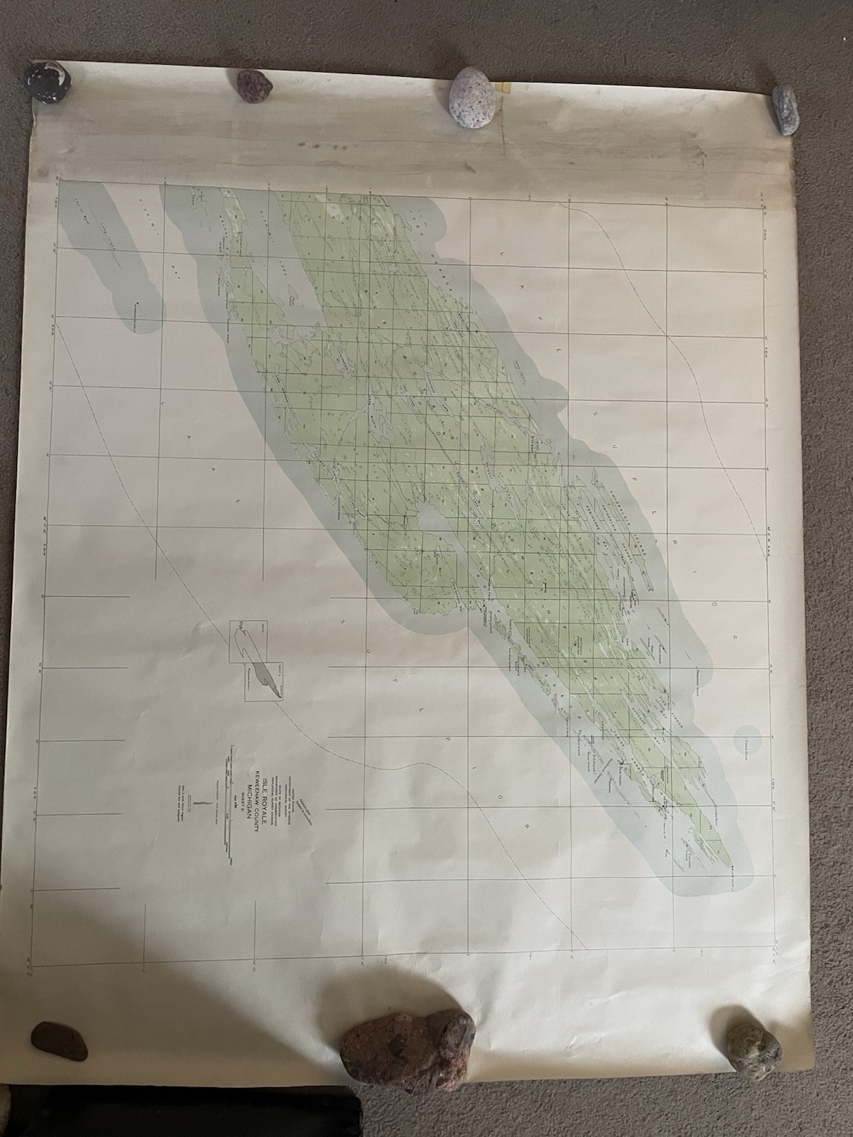 Isle Royal Keweenaw Michigan GeologicalSurveyMap56x44Inches Both Sheets 1 And 2