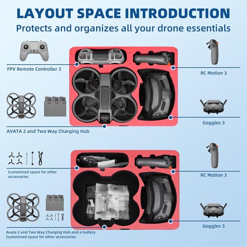 Hardcase für DJI Avata 2 (IP-67), wasserdichte Tragetasche Aufbewahrungstasche für... - Bild 2 von 7