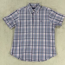 Polo Ralph Lauren XL Plaid Shirt Short Sleeve Button Down Blue Pink Men  s