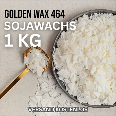 1 kg (2.20 lbs) Sojawachs ''Golden Wax 464'', natürlich weiß, Kerzen gießen, NEU