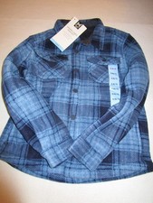 Member's Mark Boys Sherpa Lined Shacket Shirt Jacket Size Small 6/7 Blue Plaid