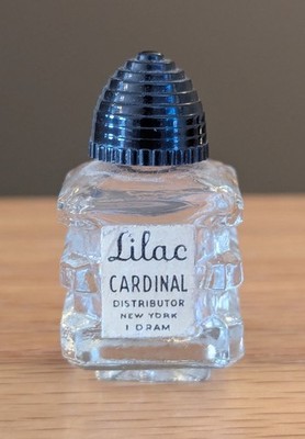 Lilac Cardinal Distributor New York 1 Dram Empty Miniature Perfume Bottle Vintag