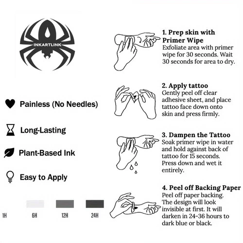INKARTLINK Butterfly 8 Temporary Tattoos Realistic Waterproof image 8