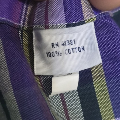 Polo Ralph Lauren italienisches Stoffhemd Herren Gr. Medium Button Down lila kariert - Bild 7 von 12