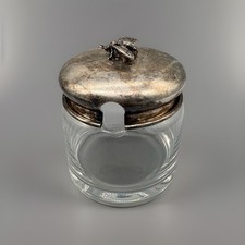 Glaskonfit&uuml;rendose, Versilberter Deckel, Biene, H&ouml;he 10,5 cm | G.19