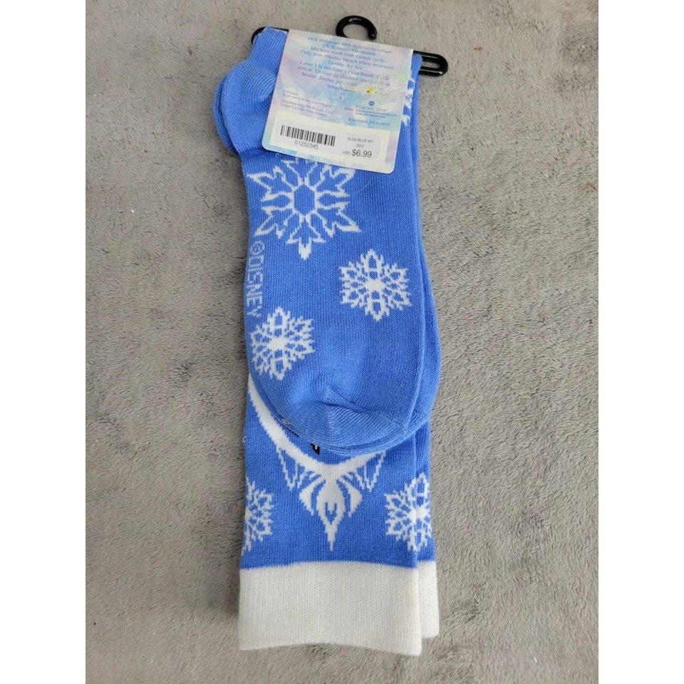 Disney Frozen Elsa Let It Go Calcetines Hasta la Rodilla Talla 9-11 Niñas Zapato 4-10 Azul Foto 3 de 4