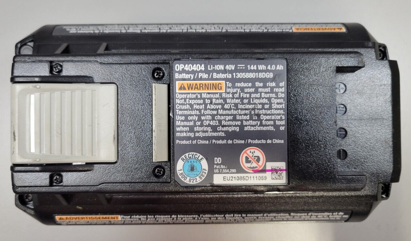 RYOBI 40V LITHIUM 4Ah BATTERY OP40404 or OP40404VNM