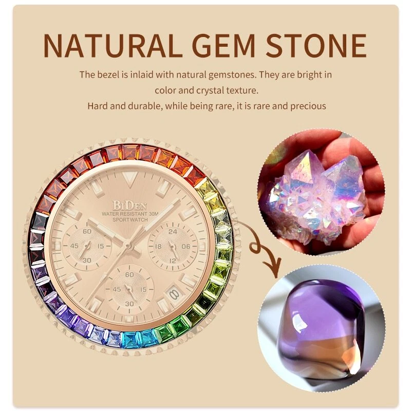 Relojes de pulsera de cuarzo para mujer y mujer pulsera cronógrafo impermeable reloj calendario Foto 2 de 4