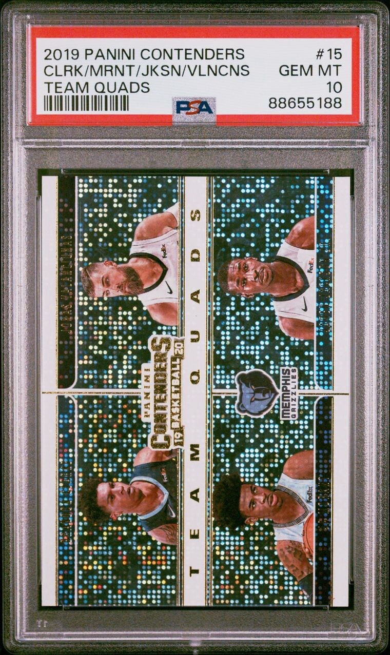 2019 Clarke Morant Jackson Valanciunas Team Quads Contenders 15 Rookie RC PSA 10