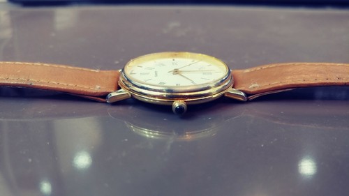 Very nice looking Swiss Parts quartz watch genuine leather - Picture 4 of 9