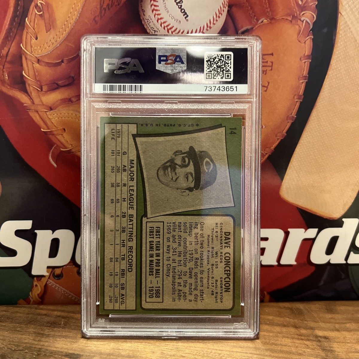 11/5or12月引渡希望　ア.デペシュa.depeche cadeal1500 1971 TOPPS DAVE CONCEPCION #14 PSA 5 NEW LABEL VINTAGE BASEBALL