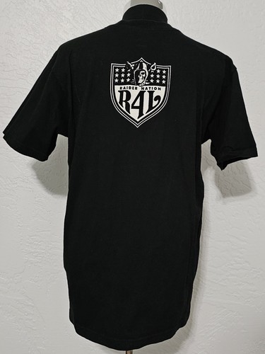 Camisa gruesa negra plateada Shaka Wear de Las Vegas Raiders 4 Life R4L grande rara - Imagen 7 de 10