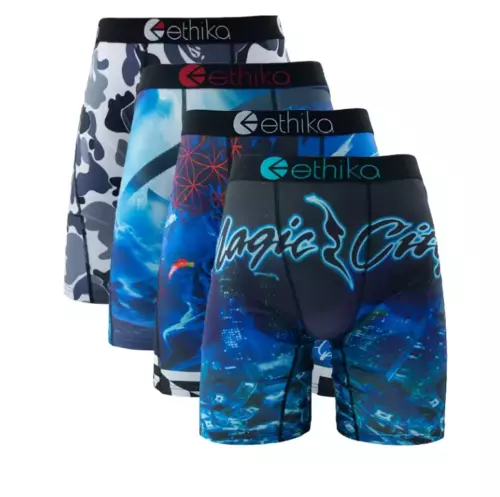 4-pak - Nowe stylowe oddychające Ethika Męskie The Staple Bokserki UK Rozmiar S-3XL - Zdjęcie 10 z 11