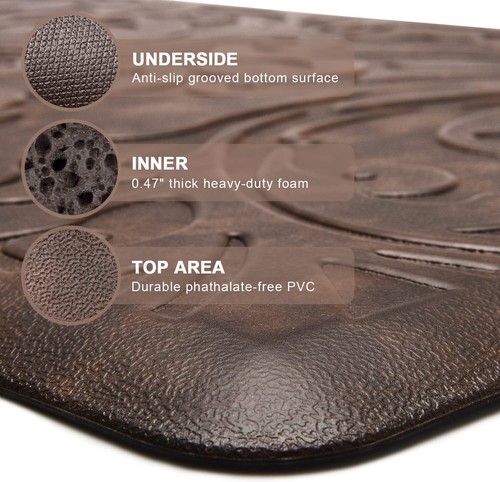 Medallion Embossed Kitchen Mat Cushioned Anti Fatigue Floor Mat Thick Non Sli... - Picture 4 of 4