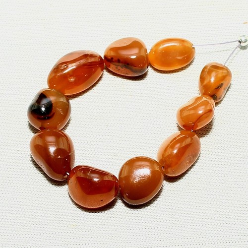 10 cuentas de cornalina natural piedras preciosas sueltas 33,60 quilates tamaño 8x6 mm a 10x7 mm - Imagen 3 de 6
