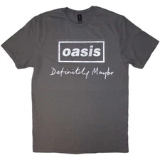 Oasis - Definitely Maybe Text Logo - Charcoal Grey T-shirt