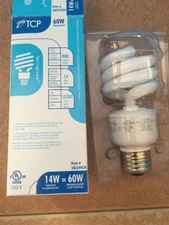 TCP 60 W Equivalent Fluorescent Lightbulb 14 W Equal 60 W 1821441K spring lamp