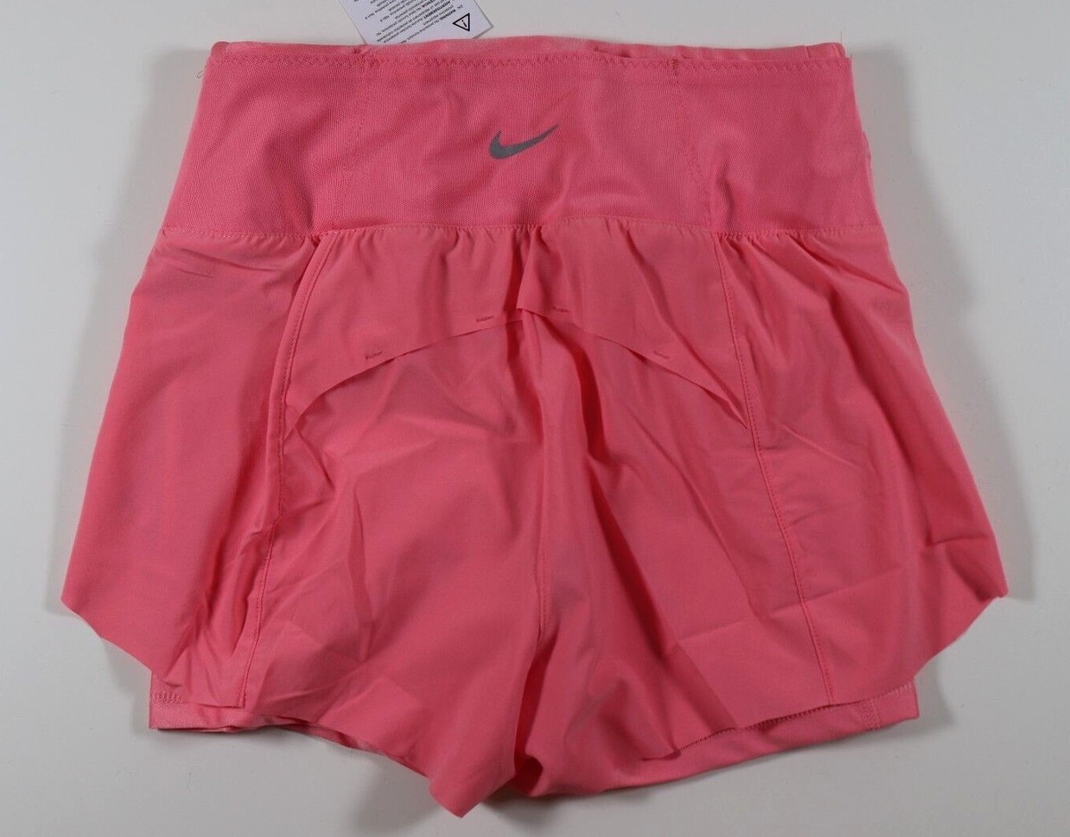 NIKE DRI FIT SWIFT 2IN1 RUNNING SHORTS - CORAL CHALK DX1029-611 WOMEN XS M  L | eBay UK