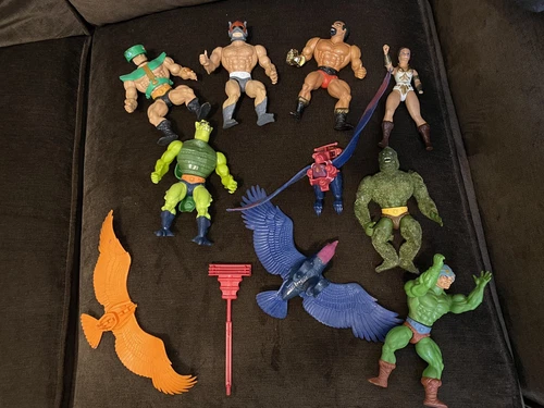 Vintage 1980s Masters of The Universe MOTU He-Man Huge Lot Figures And Bird 1972
