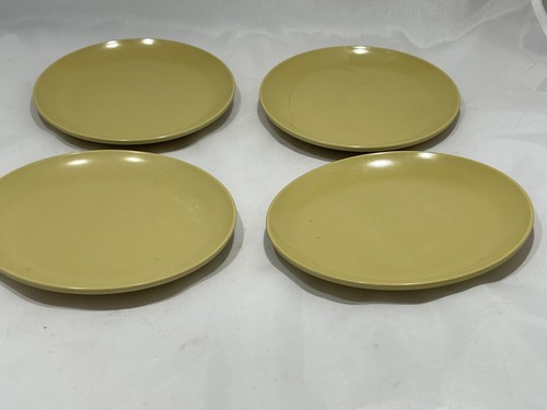 Vintage Bootonware Set Of 4 Dessert Or  Lunch  Plates 5 3/4” Tan Gold - Bild 3 von 6