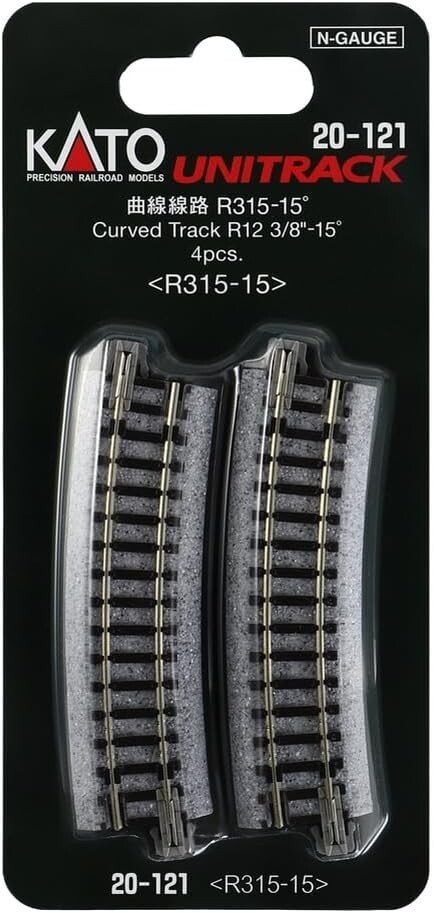 BS KATO N Scale 20-121 Curved Track R315-15° 4 PCS. Railroad