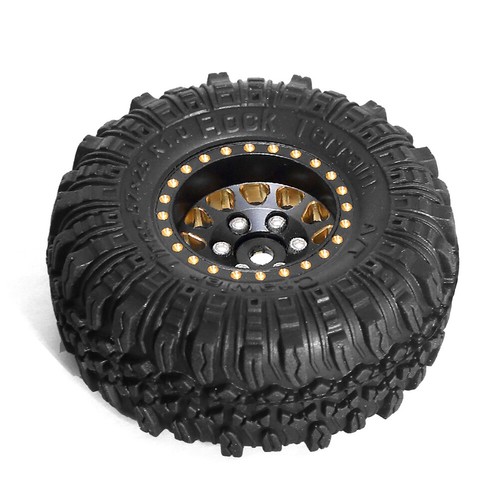 4PCS 1.0 Brass Beadlock Wheels and Tires For 1/24 Axial SCX24 1/18 TRX4M - Picture 3 of 5