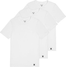 Hurley Men's 3 Pack Cotton Crewneck Short Sleeve T-Shirt White Medium 38-40"