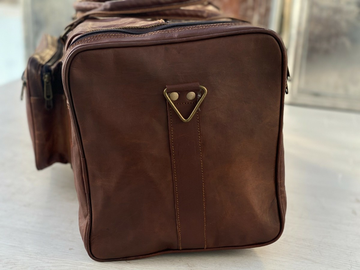 GRAND HOMME CUIR Vintage Transport Valise Weekend Gym Nuit Sac Voyage